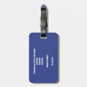 blauw grijs team kleuren meisjes volleybalcadeaus bagagelabel (Achterkant verticaal)