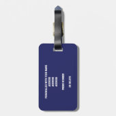 blauw grijs team kleuren monogrammen basketbal bagagelabel (Achterkant verticaal)