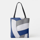 Blauw grijs team kleuren volleybal atleet coach tote bag (Achterkant)