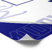 Blauw Grijs Team Kleuren Volleybal Team Foto Poster (Hoek)