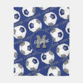 blauw grijs team kleuren waar ik van hou fleece deken (Voorkant)