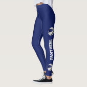 Blauw Grijs Team Spirit Girls Basketbal Leggings (Links)