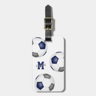 blauw grijs teamkleuren meisjes jongens voetbal bagagelabel