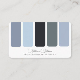 Blauw grijs tinten kleurenpalet kalligrafie QR-Cod Visitekaartje