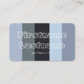 Blauw grijs tinten kleurenpalet kalligrafie QR-Cod Visitekaartje (Voorkant)