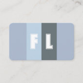 Blauw grijs tinten kleurenpalet kalligrafie QR-Cod Visitekaartje (Voorkant)