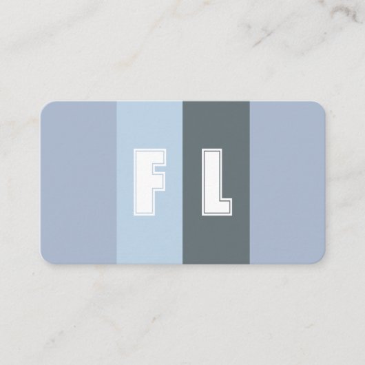 Blauw grijs tinten kleurenpalet kalligrafie QR-Cod Visitekaartje (Voorkant)