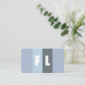 Blauw grijs tinten kleurenpalet kalligrafie QR-Cod Visitekaartje (Staand voorkant)