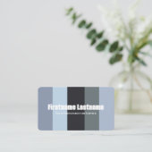 Blauw grijs tinten kleurenpalet kalligrafie QR-Cod Visitekaartje (Staand voorkant)