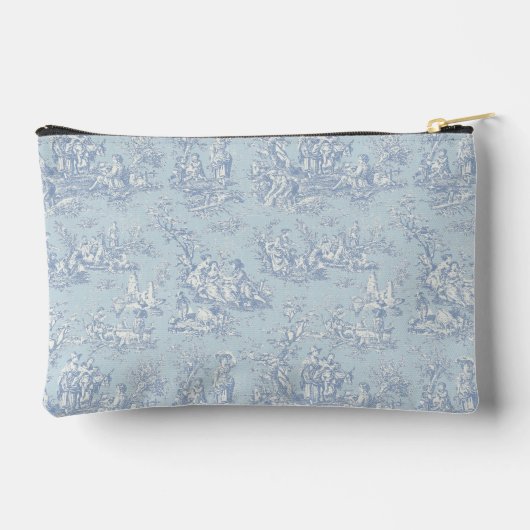 blauw grijs Toile de Jouy bedrukt Etui (Achterkant)