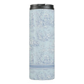  blauw grijs Toile de Jouy bedrukt Thermosbeker (Achterkant)