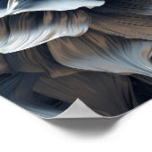 Blauw grijs Toon abstracte kunst print (Hoek)