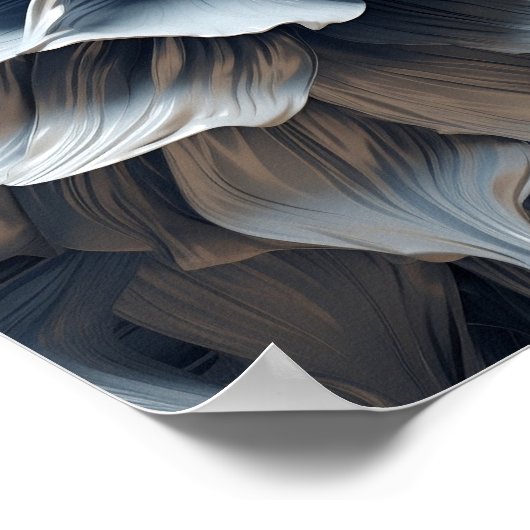 Blauw grijs Toon abstracte kunst print (Hoek)