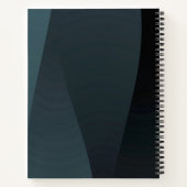 Blauw grijs verloop golvenpatroon notitieboek (Achterkant)