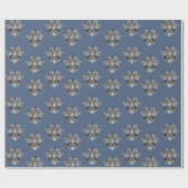 Blauw grijs Victoriaans sierdesign Cadeaupapier (Vlak)