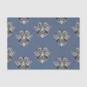 Blauw grijs Victoriaans sierdesign Tissuepapier (Voorkant)