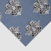 Blauw grijs Victoriaans sierdesign Tissuepapier (Detail)