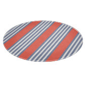 Blauw-grijs vijf stripe patronen met levend koraal snijplank (Hoek)