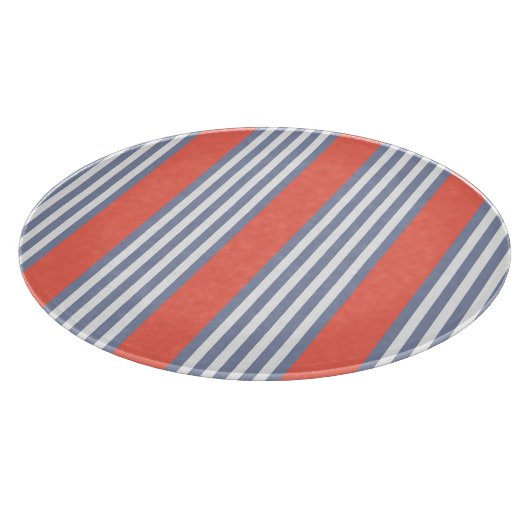 Blauw-grijs vijf stripe patronen met levend koraal snijplank (Hoek)