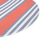 Blauw-grijs vijf stripe patronen met levend koraal snijplank (Hoek)