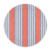 Blauw-grijs vijf stripe patronen met levend koraal snijplank (Voorkant)