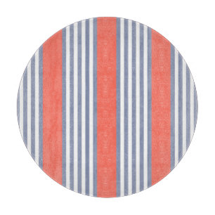 Blauw-grijs vijf stripe patronen met levend koraal snijplank