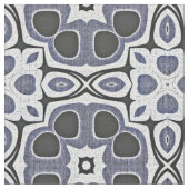 Blauw grijs Violet Floral Bali Batik Pattern Stof (Close Up)