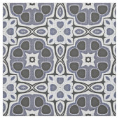 Blauw grijs Violet Floral Bali Batik Pattern Stof (Swatch)