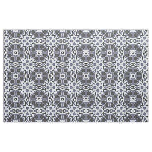 Blauw grijs Violet Floral Bali Batik Pattern Stof (Fat Quarter)