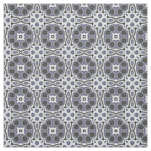 Blauw grijs Violet Floral Bali Batik Pattern Stof