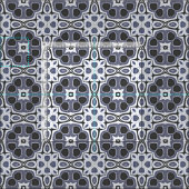 Blauw grijs Violet Floral Bali Batik Pattern Stof (Delen)