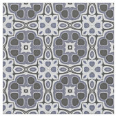 Blauw grijs Violet Floral Bali Batik Pattern Stof (Close Up)