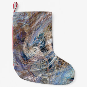 Blauw Grijs Vloeibare Marmerende Illustratie Kleine Kerstsok