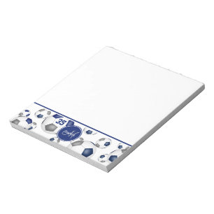blauw grijs voetballen patroonaccent notitieblok