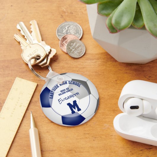 Blauw Grijs Voetbalteam Sportgeschenken Onder 10 Sleutelhanger (Bureau)