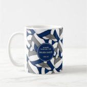 Blauw Grijs Volleybal Team Coach dank u geschenk Koffiemok (Links)