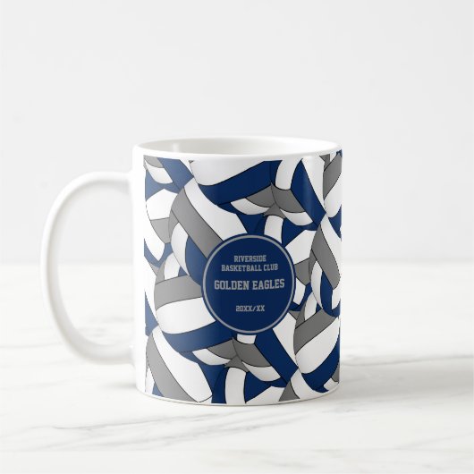 Blauw Grijs Volleybal Team Coach dank u geschenk Koffiemok (Links)