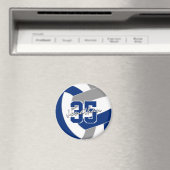 Blauw grijs volleybal team kleuren geschenken magneet (Insitu (Vaatwasser))