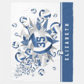 Blauw Grijs Volleyballen Sterren Meisjes Sport Dec Fleece Deken (Voorkant)