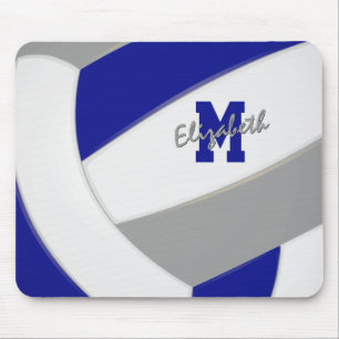 blauw grijs volleybalteam kleuren monogram muismat