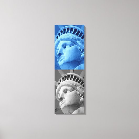 Blauw Grijs Vrijheidsbeeld Verpakt Canvas (Voorkant)