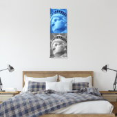 Blauw Grijs Vrijheidsbeeld Verpakt Canvas (Insitu (Slaapkamer))