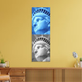 Blauw Grijs Vrijheidsbeeld Verpakt Canvas (Insitu (Woonkamer))