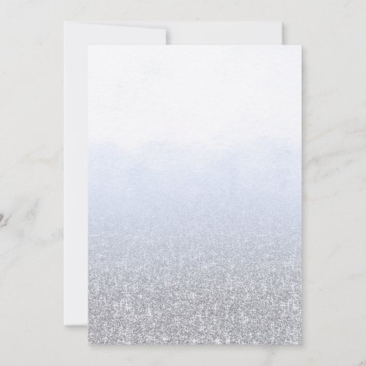 Blauw Grijs Waterverf Baby shower Invitation Kaart (Achterkant)