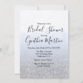 Blauw Grijs Waterverf Bruidsdouche Uitnodiging (Voorkant)