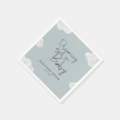 Blauw Grijs Waterverf Clouds Boy Baby shower Servet (Hoek)