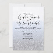 Blauw Grijs Waterverf Huwelijksuitnodiging Kaart (Voorkant)