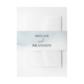 Blauw Grijs Waterverf Wash Gepersonaliseerde bruil Uitnodigingen Wikkel (Voorkant Voorbeeld)