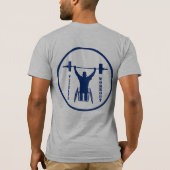 Blauw grijs werkstuk zonder T-shirt met wieltjes (Achterkant)