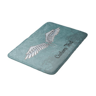 Blauw-grijs Wings Bath Mat